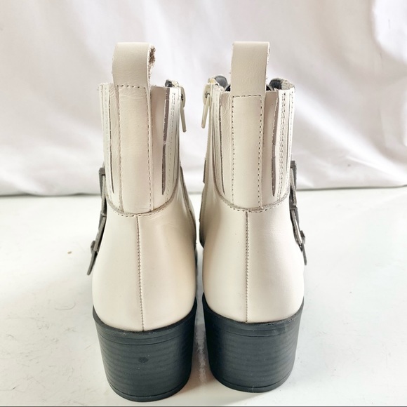 Steve Madden White Bark Leather Booties Sz 9 - Picture 6 of 12